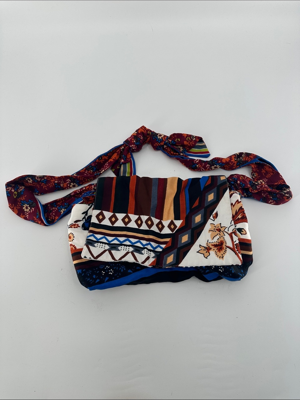 Zara Multicolor Patchwork Floral & Geometric Crossbody Bag